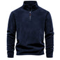 Fashion Personality Stand-collar Zippered Sweatshirt With Fleece Winter Casual Pullover Top Men's Clothing