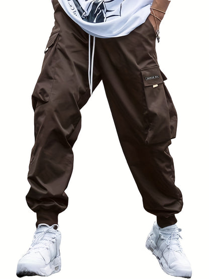 Multi-pocket Cargo Pants Men's Casual Hip-Hop Drawstring Trousers Outdoor Streetwear Sports Pant