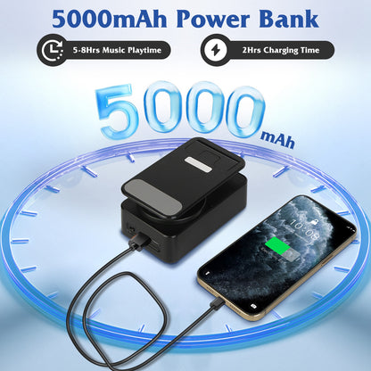 1Pc 4 In 1 Foldable Wireless Speaker Phone Stand With Power Bank 360Degree Rotatable Stand Wireless Speaker 5000mAh Battery RGB Light For Phones IPads