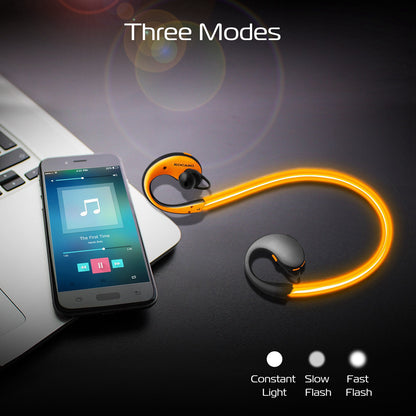 1Pc Wireless Sports Headsets Wireless V4.1 Neckband Earphones HD Stereo Sweat-proof Headphones Earbuds With  LED Light Mic 8Hrs Work Running